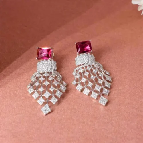 Kirti Sterling Silver Stone Earrings