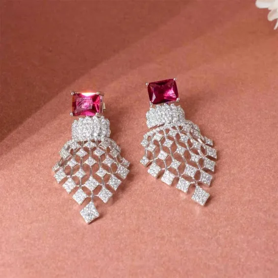 Kirti Sterling Silver Stone Earrings
