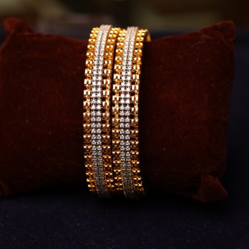 GOLD PLATTED STONE FITTED BANGLES