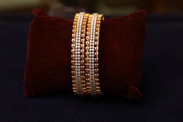 GOLD PLATTED STONE FITTED BANGLES