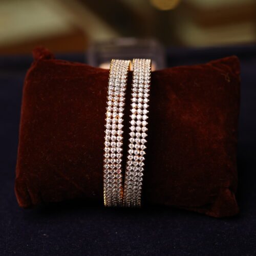 GOLD PLATTED STONE FITTED BANGLES