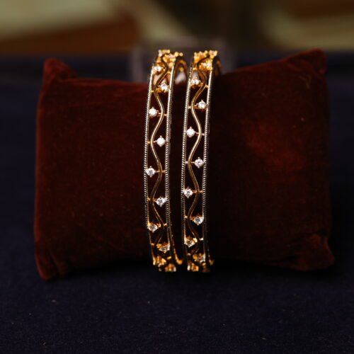 GOLD PLATTED STONE FITTED BANGLES